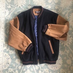 Leather and wool lined jacket